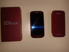 Samsung I9300 Galaxy S3 16GB Rosu NEVERLOCKED, garantie, stare foarte buna (incarcator+cablu date, husa originala) foto