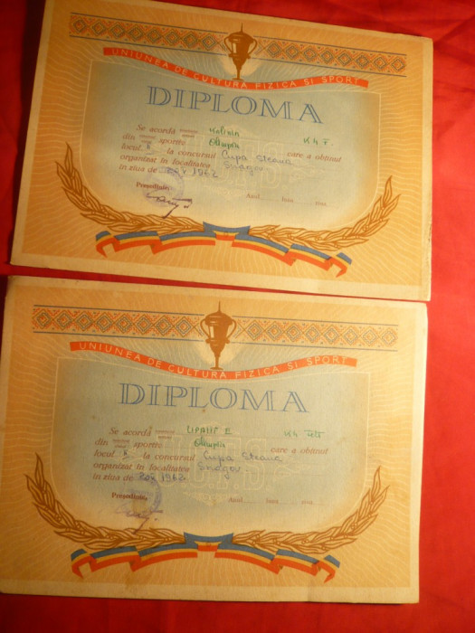 2 Diplome UCFS Cupa Steaua la Kaiac 1962