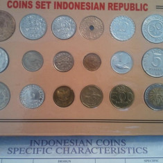 Indonezia - Set 18 monede necirculate, Coins Set Indonesian Republic, 100 euro + taxele postale, doua fotografii de prezentare, discutii pe forum