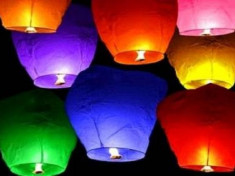 SET 30 LAMPIOANE COLORATE / SKY LANTERN. IDEALE PENTRU ANIVERSARI , NUNTI , BOTEZURI , PETRECERI , ETC . LIVRARE GRATUITA ORIUNDE IN ROMANIA ! foto