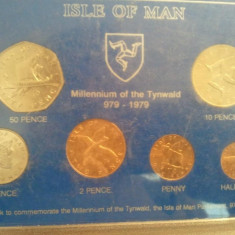 Isle of Man - Set 6 monede necirculate, 1979, doua fotografii de prezentare, discutii pe forum