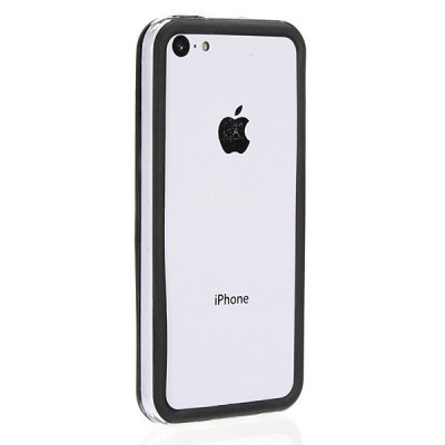 Bumper negru transparent Iphone 5C 5 C + folie protectie ecran foto