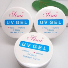 SET GEL UNGHII FALSE 3x15ml - alb,transparet si roz ( se pot comanda ce culori doriti ) foto