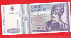 bnk bn romania 5000 lei 1993 xf+ foto