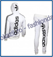 TRENINGURI ADIDAS - BUMBAC GROS - LIVRARE GRATUITA - MODEL NOU - PANTALON CONIC ADIDAS + BLUZA ADIDAS - CALITATE GARANTATA - POZE REALE - foto