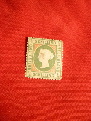 Timbru 1 Shilling Heligoland 1869 ,nestamp.,fara guma foto