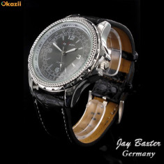 Ceas Jay Baxter Germany Oversize Black Cristal | Ceasuri Noi Originale | Factura, Garantie 12 Luni! foto