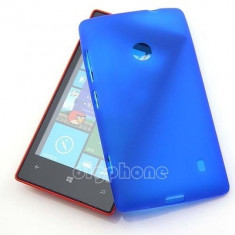 Husa silicon albastra Nokia Lumia 520 + folie protectie ecran + transport gratuit foto