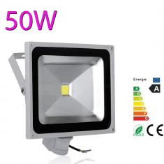 PROIECTOR LED 50W echivalent 500w senzor de miscare si senzor de lumina. Exterior. foto