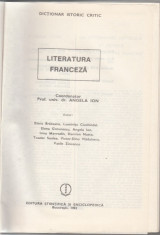 Dictionar istoric critic literatura franceza - Angela Ion foto
