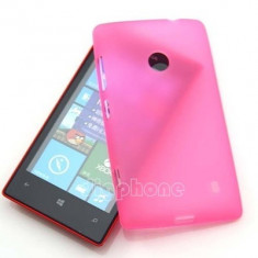 Husa silicon roz Nokia Lumia 520 + folie protectie ecran + transport gratuit foto