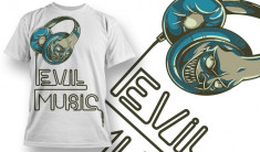 Tricou personalizat &amp;quot;Evil Music&amp;quot; printeo foto