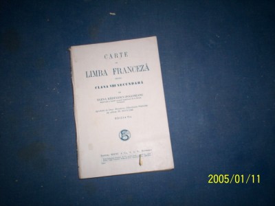 CARTE DE LIMBA FRANCEZA PENTRU CLASA VIII foto
