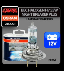 Bec Osram H7 55W PX26d 12V Night Breaker Plus 2buc - TuningAccesorii foto