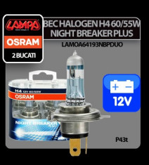 Bec Osram H4 60/55W P43t 12V Night Breaker Plus 2buc - TuningAccesorii foto