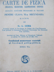 Carte de Fizica (Mecanica , Magnetism , Electricitate statica) - continand numeroase exercitii , 1946 - G. A. Dima foto