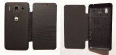 Husa Huawei Ascend G510 Flip Cover Negru si !!! Folie de protectie dispaly CADOU !!! foto