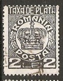 TIMBRE 101g, ROMANIA, 1932/8, TAXA DE PLATA COROANA, 2 LEI, EROARE, PLATA, TA, A SPART, ERORI, ECV