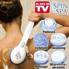 TRUSA PERIE ROTATIVA pentru DUS BAIE CURATARE si MASAJ ANTICELULITIC cu 5 CAPETE SPIN Spa TELESHOPPING AS SEEN ON TV foto