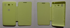 Husa Huawei Ascend G510 Flip Cover Verde si !!! Folie de protectie pentru display CADOU !!! foto