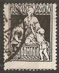 TIMBRE 101Z, ROMANIA, 1921, ASISTENTA SOCIALA, 25 BANI, CURIOZITATE, PERFORARE DEPLASATA, EROARE, ERORI