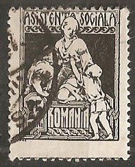 TIMBRE 101Z, ROMANIA, 1921, ASISTENTA SOCIALA, 25 BANI, CURIOZITATE, PERFORARE DEPLASATA, EROARE, ERORI
