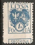 TIMBRE 102e, LITUANIA, LITWA, 1M, CURIOZITATE, PERFORATIE DEPLASATA, EROARE, ERORI, ECV, Altele