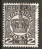 TIMBRE 101e, ROMANIA, 1932/8, TAXA DE PLATA COROANA, 2 LEI, EROARE, TAXA, X LINIE LA BAZA LUI X, ERORI, ECV, Altele