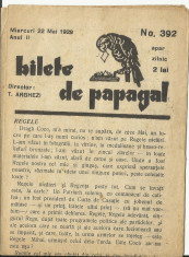 REVISTA &amp;quot;BILETE DE PAPAGAL&amp;quot; NR. 392 / 22 MAI 1929 foto