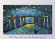Noapte instelata peste Ron - tablou ulei 100x60cm - reproducere van Gogh LIVRARE GRATUITA 24-48h foto