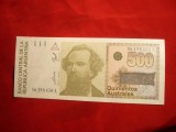 Bancnota 500 Australes Argentina , cal.NC, America Centrala si de Sud