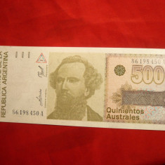 Bancnota 500 Australes Argentina , cal.NC