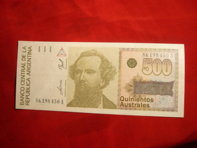 Bancnota 500 Australes Argentina , cal.NC foto