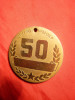 Placheta 50 Ani URSS cu loc pt.nume ,metal aurit , d= 5 cm, Europa