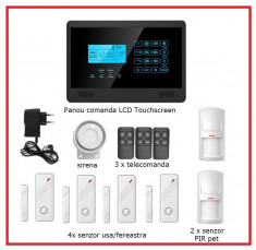 KIT SISTEM ALARMA WIRELESS, GSM, LCD, TOUCHSCREEN foto