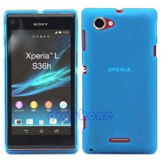 Husa silicon albastra Sony Xperia L C2104 / C2105 + folie protectie ecran + expediere gratuita foto