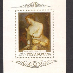colita -ROMANIA-1969-L.P.695- Reproduceri de arta - Nuduri