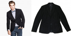 H&amp;amp;amp;M Espana, Sacou barbati GEN PALTON, 2/3 NASTURI NEGRU, SLIM FIT, Tweed jacket. CASUAL. Marime 52(L/XL), OUTLET. Produse NOI originale. foto