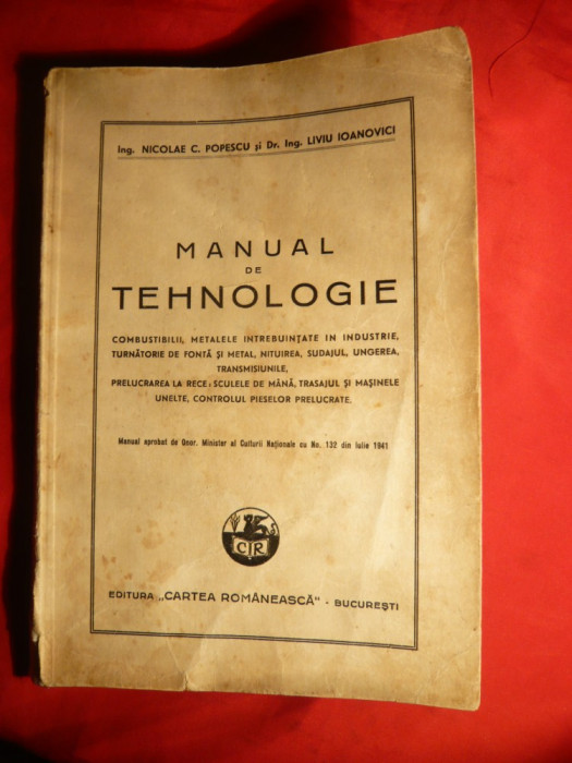 M.C.Popescu si L.Ioanovici - Manual de Tehnologie - Ed. 1941