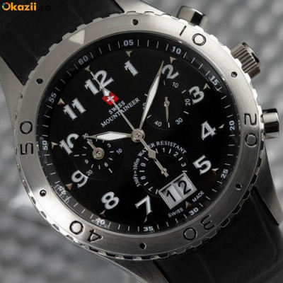 CEAS de LUX elvetian SWISS MOUNTAINEER 10ATM WATER RESISTANT, Chronograph 1/20 sec PROFESIONAL foto