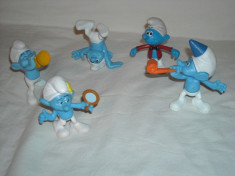 Strumfi, smurfs - 5 figurine mari strumf din cauciuc - set 2 foto