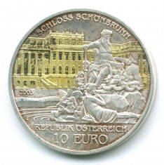 AUSTRIA 10 EURO 2003 PALATUL SCHONBRUNN ARGINT AURIT STARE FOARTE BUNA foto