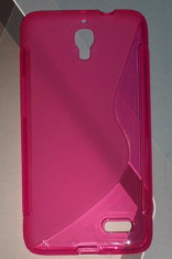 Husa silicon TPU, Alcatel One Touch Idol OT-6030D, model S-LINE, culoare roz. foto