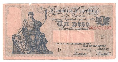 ARGENTINA 1 PESO 1925-32 U foto