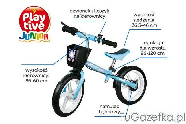 Bicicleta fara pedale Play Tive Junior Lidl, albastru deschis