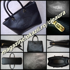 GEANTA NEAGRA SUPRADIMENSIONATA DAMA firma PRADA MILANO POSETA tip SACOSA CASUAL OFFICE BUSINESS GENTI POSETE FEMEI LUGGAGE TOTE HANDBAG COLECTIE NOUA foto