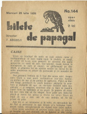 (C) BILETE DE PAPAGAL NR. 144 / 25 IULIE 1928 foto