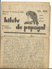 (C) BILETE DE PAPAGAL NR. 308 / 06 FEBRUARIE 1929 foto