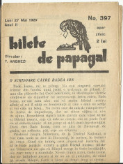 (C) BILETE DE PAPAGAL NR. 397 / 27 MAI 1929 foto