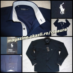 CAMASA FASHION BARBATEASCA BLEUMARIN INCHIS firma POLO by RALPH LAUREN REGULAR MANECA LUNGA 100% BUMBAC CAMASI FARA PENSE BARBATI BARBATESTI foto